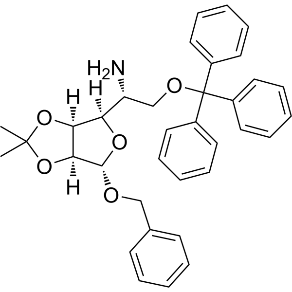 Benzyl 5-amino-5-deoxy-2,3-O-isopropylidene-6-O-trityl-α-D-mannofuranoside 91364-15-7